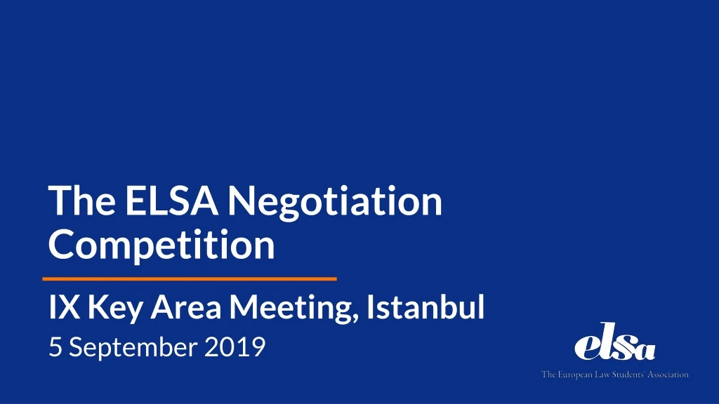the elsa negotiation competition