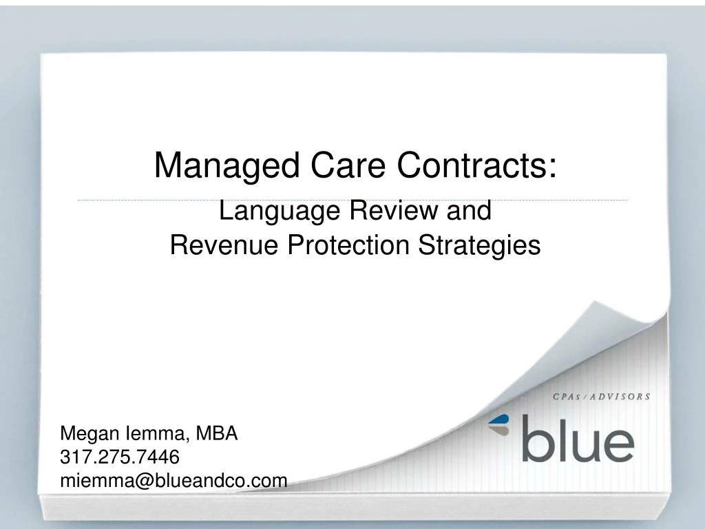 managed care contracts language review and revenue protection strategies