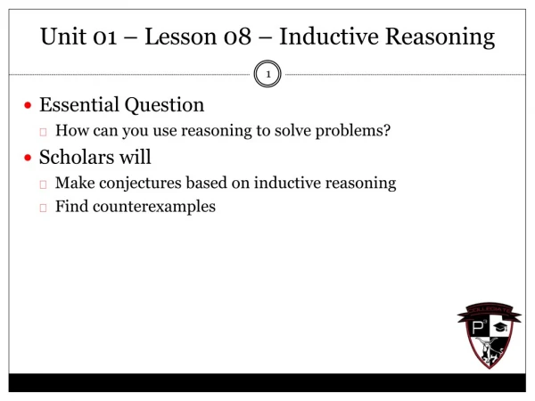 Unit 01 – Lesson 08 – Inductive Reasoning