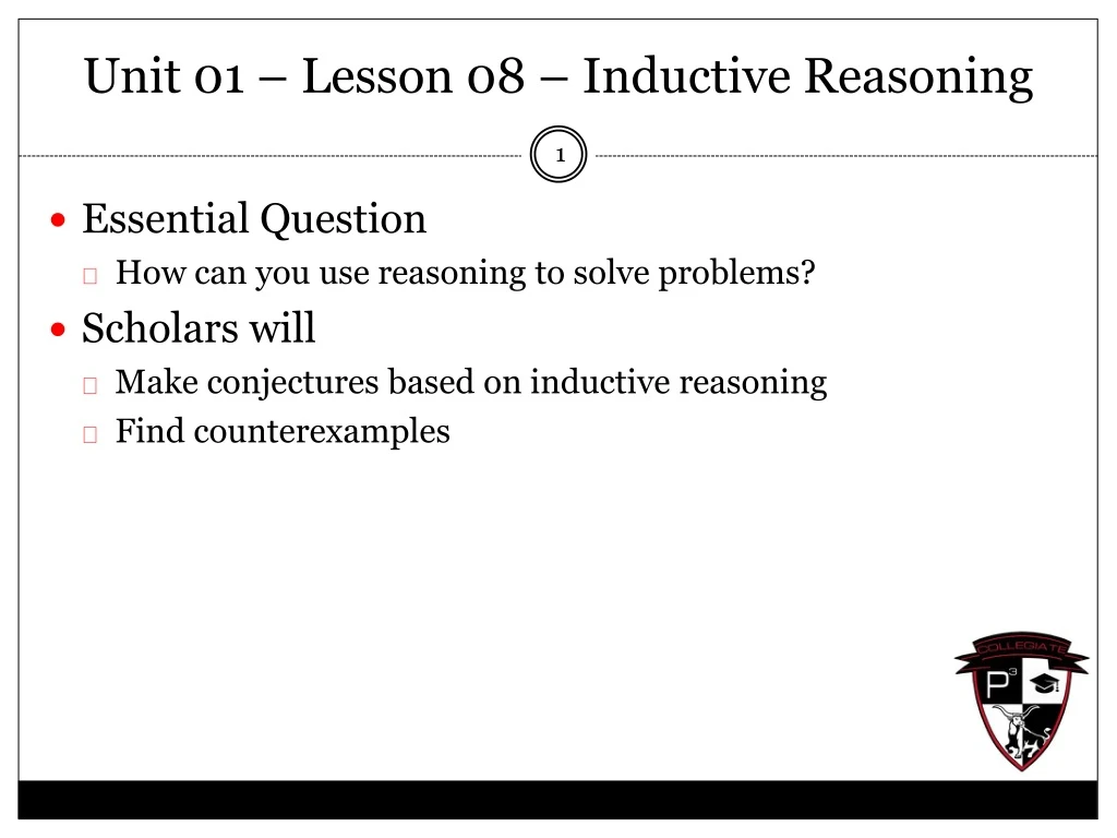 unit 01 lesson 08 inductive reasoning
