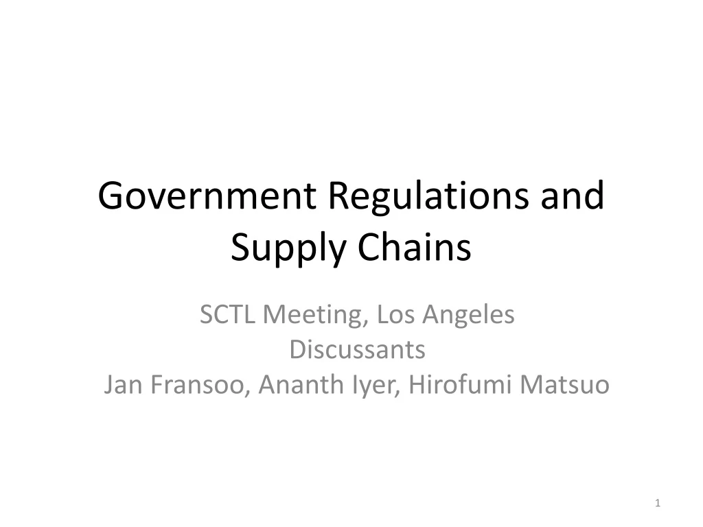 government regulations and supply chains