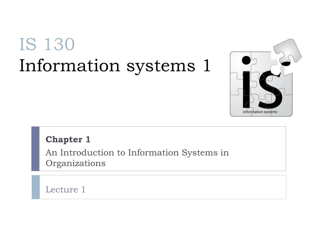 is 130 information systems 1
