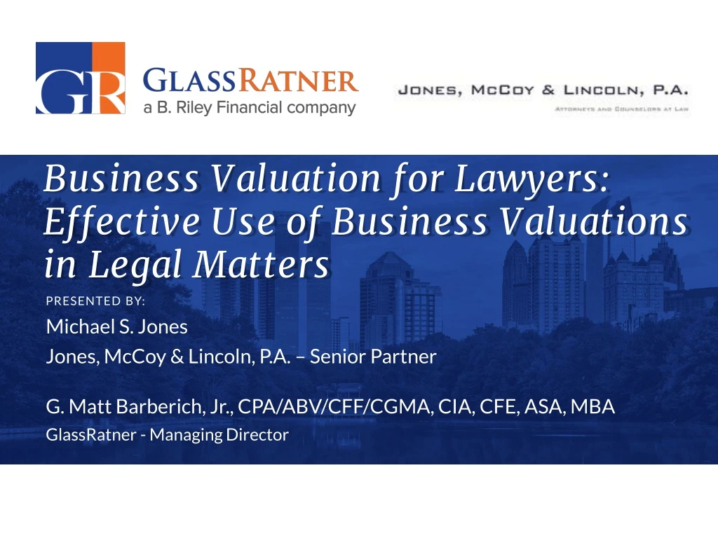 business valuation fo r lawyers effective use of business valuations in legal matters