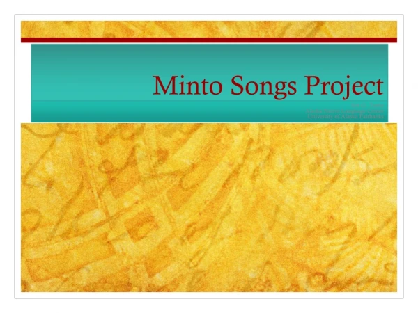 Minto Songs Project
