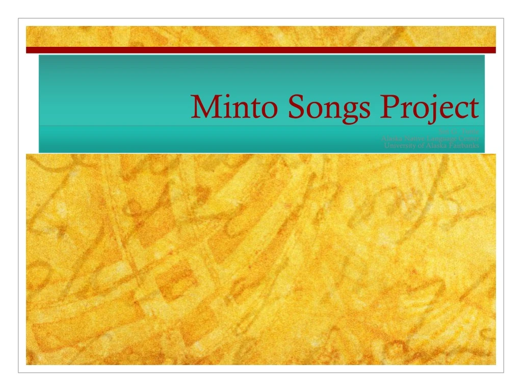 minto songs project