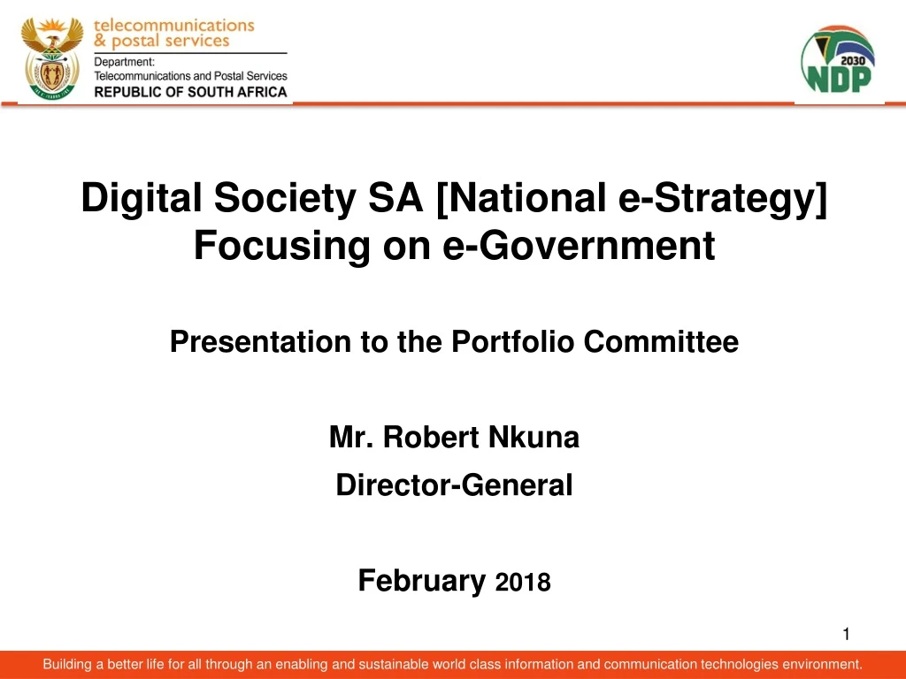 digital society sa national e strategy focusing