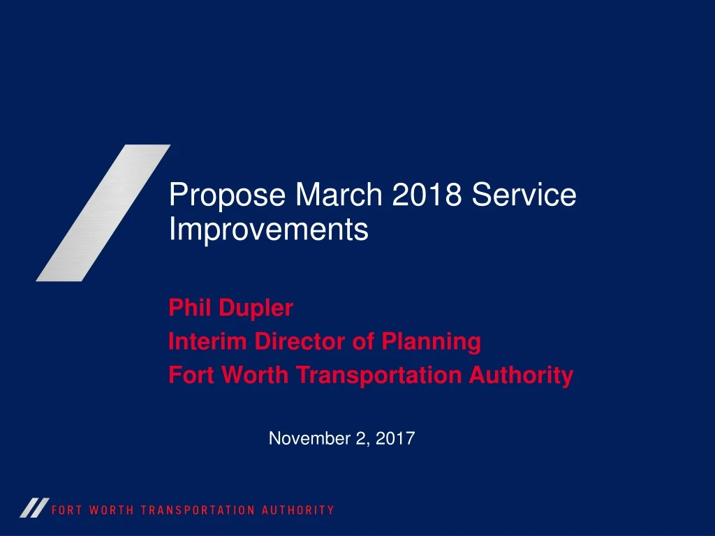 propose march 2018 service improvements