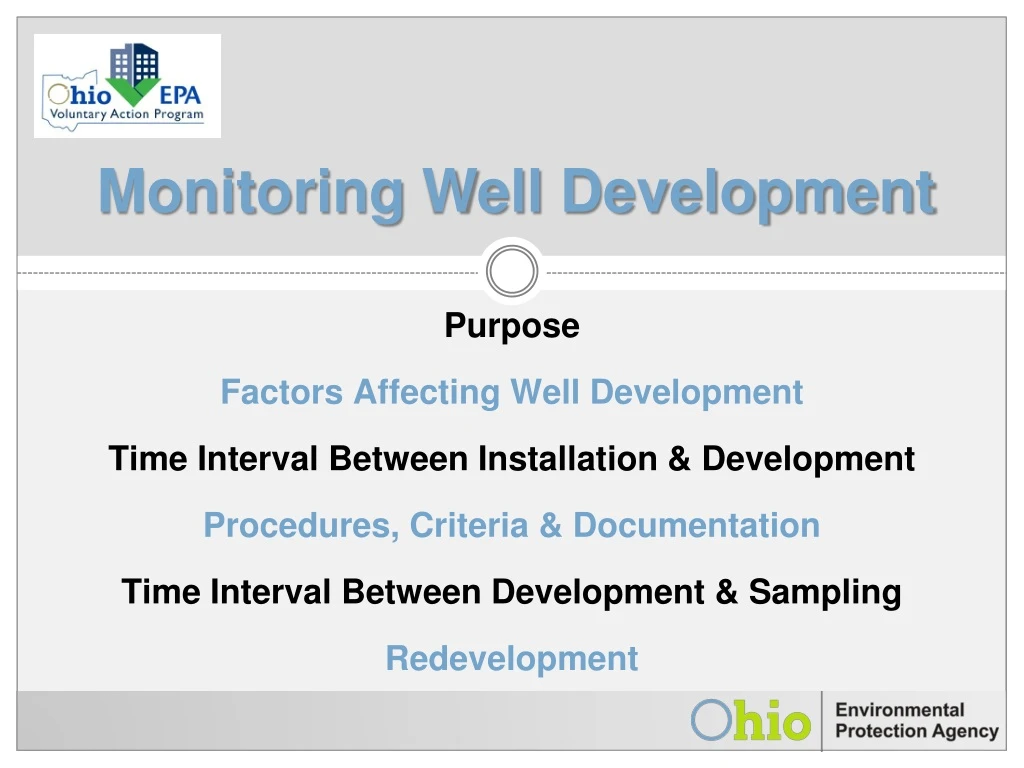 monitoring well development