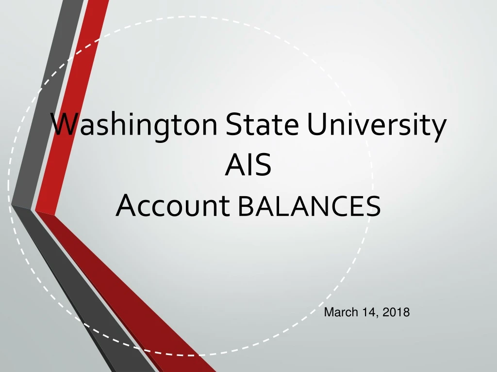 washington state university ais account balances