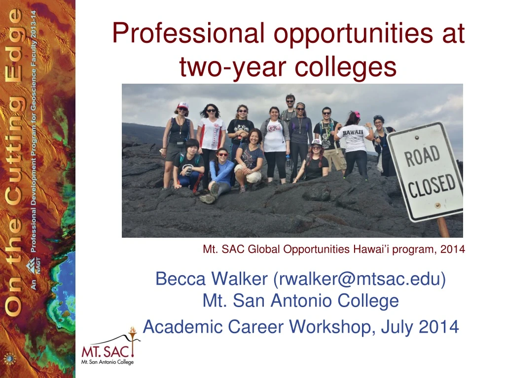 professional opportunities at two year colleges