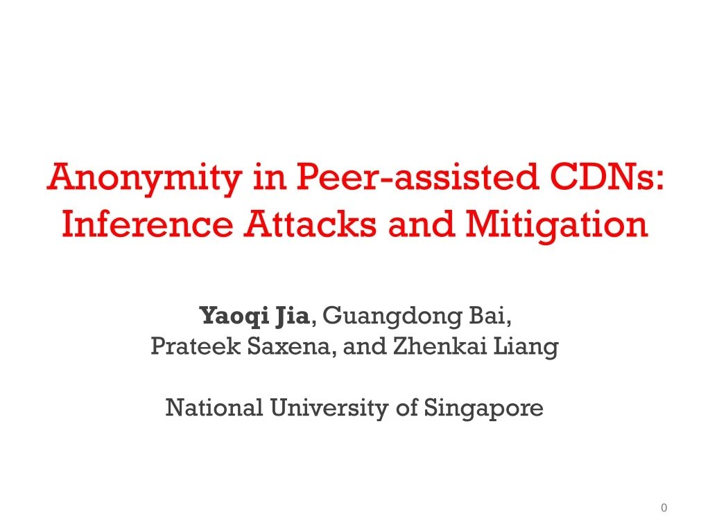 anonymity in peer assisted cdns inference attacks and mitigation