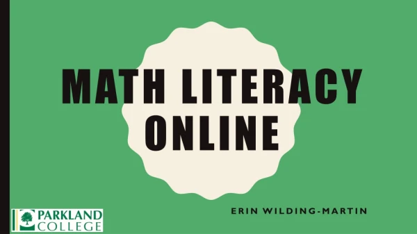 Math Literacy online