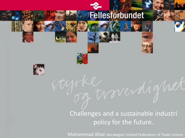 Challenges and a s ustainable industri p olicy for t he f uture .