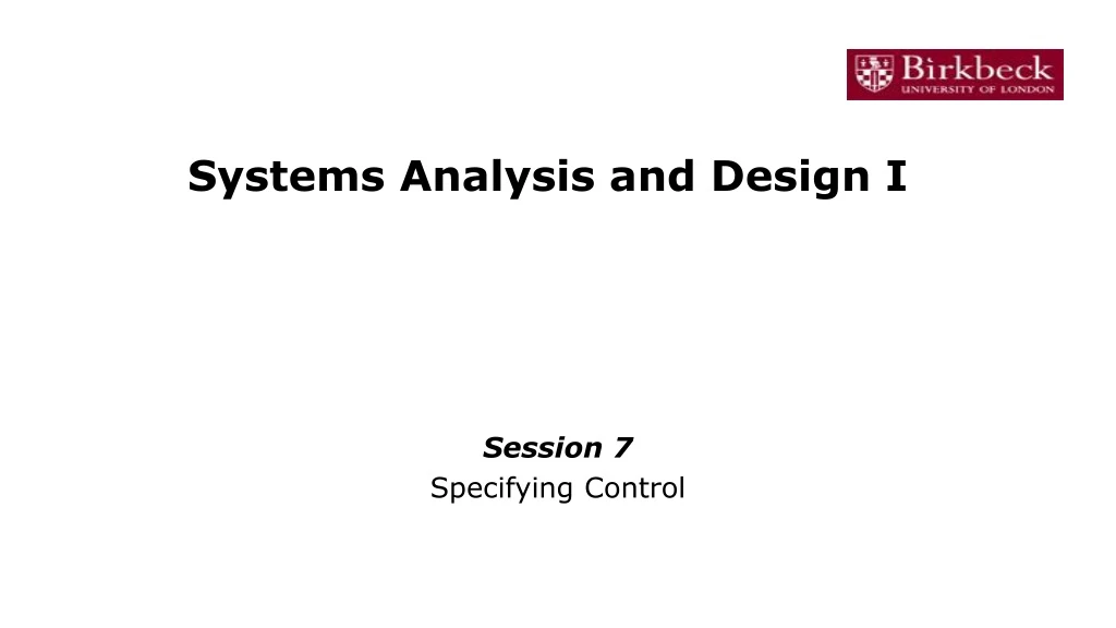 systems analysis and design i