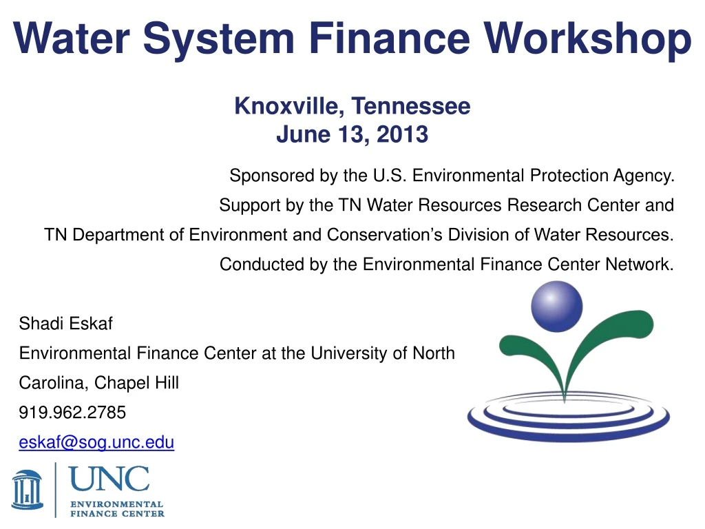 water system finance workshop knoxville tennessee june 13 2013
