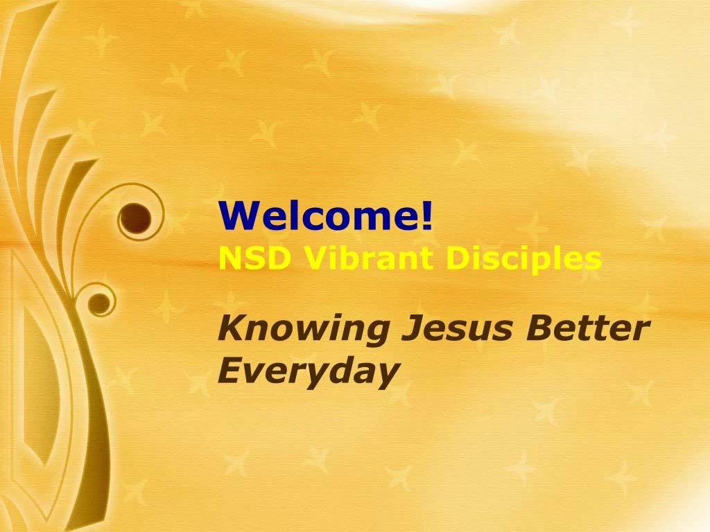 welcome nsd vibrant disciples