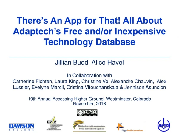 There’s An App for That! All About Adaptech’s Free and/or Inexpensive Technology Database