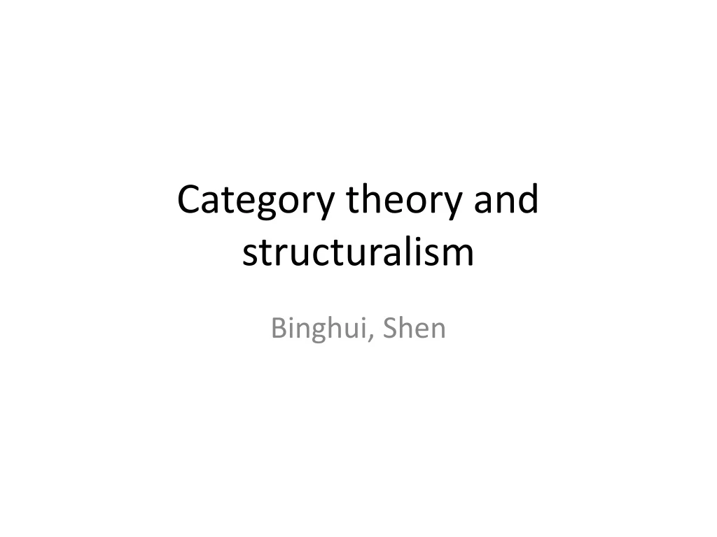 category theory and structuralism