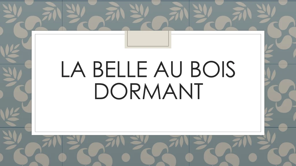 la belle au bois dormant