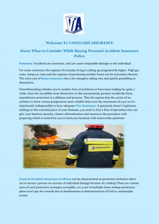 Know What to Consider While Buying Personal Accident Insurance Policy - slide 1