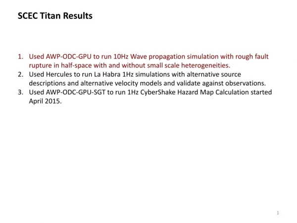 SCEC Titan Results