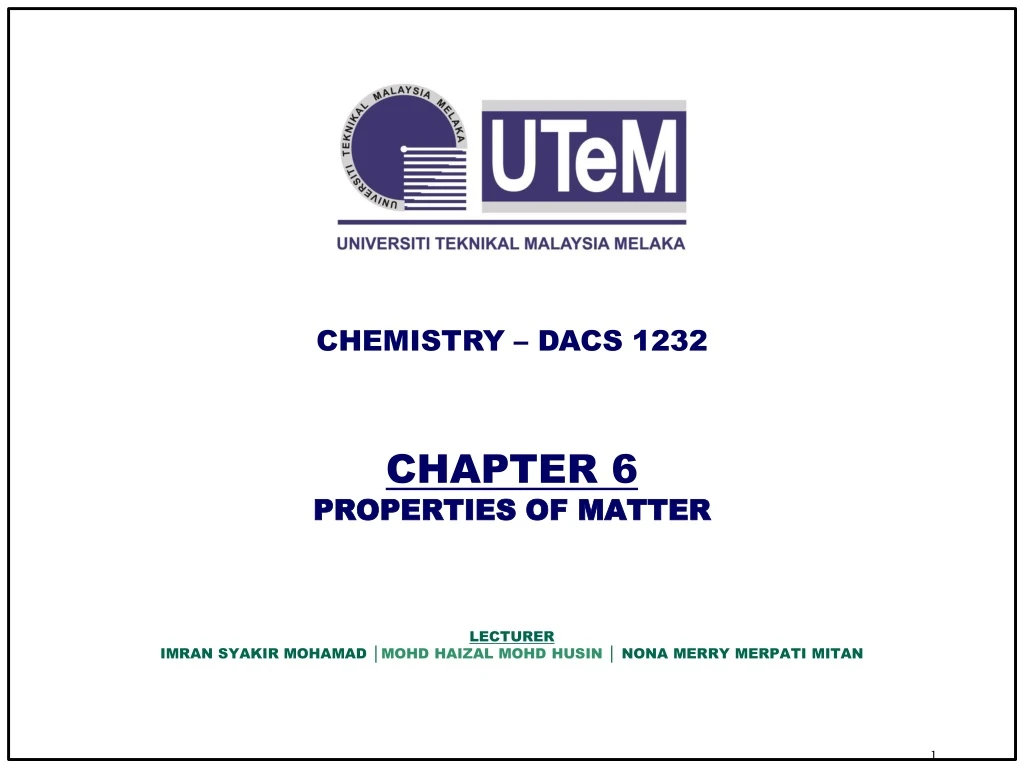 chapter 6 properties of matter