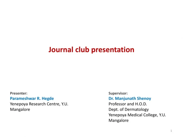 Journal club presentation