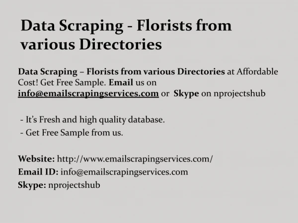 Data Scraping - Florists from various Directories