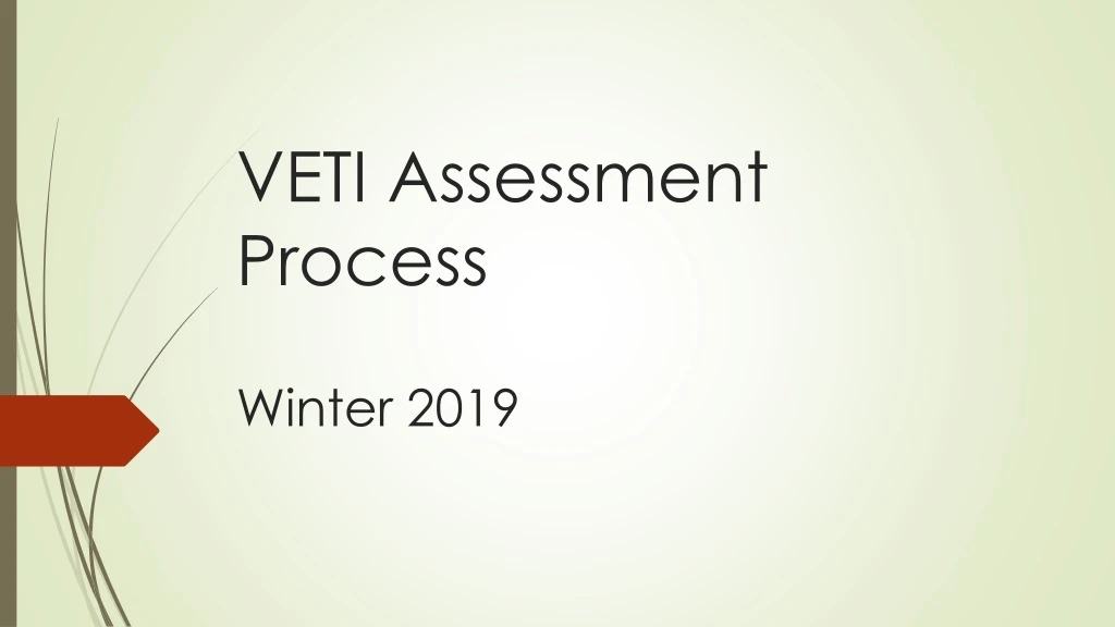 veti assessment process winter 2019