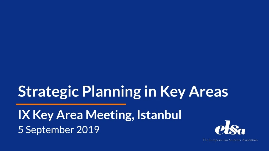 strategic planning in key areas