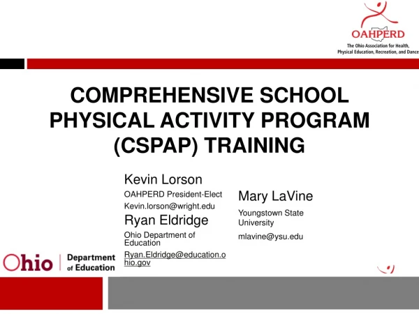 Comprehensive School Physical Activity Program (CSPAP) Training