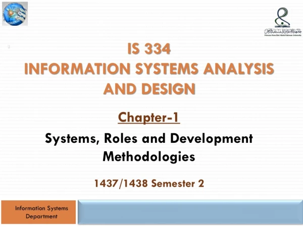 IS 334 information systems analysis and design