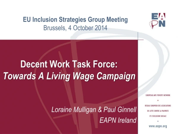 EU Inclusion Strategies Group Meeting Brussels, 4 October 2014