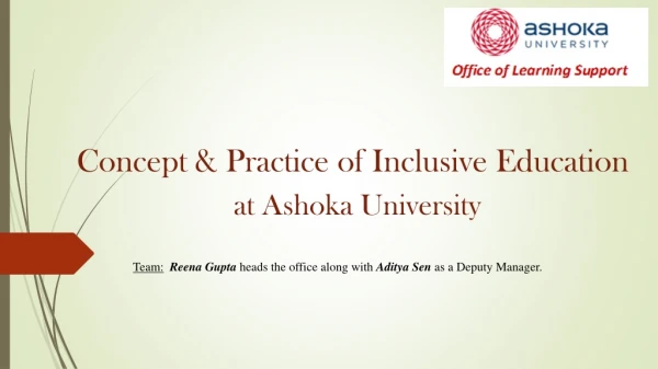 Concept &amp; Practice of Inclusive Education at Ashoka University