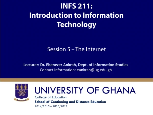 INFS 211: Introduction to Information Technology