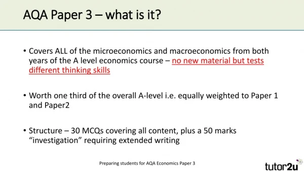 AQA Paper 3 – what is it?