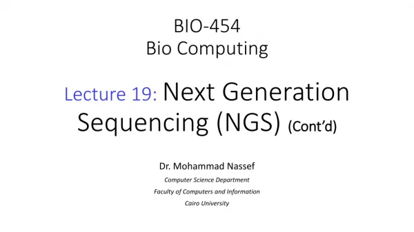 BIO-454 Bio Computing