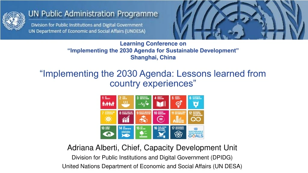 implementing the 2030 agenda lessons learned from country experiences