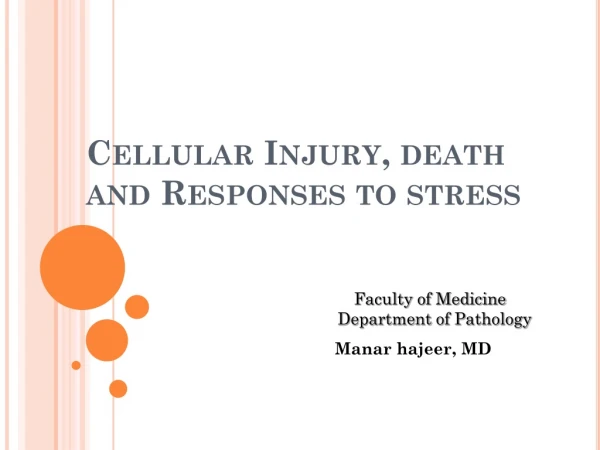 Cellular Injury, death and Responses to stress