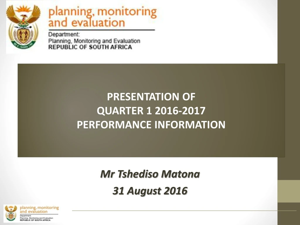 presentation of quarter 1 2016 2017 performance