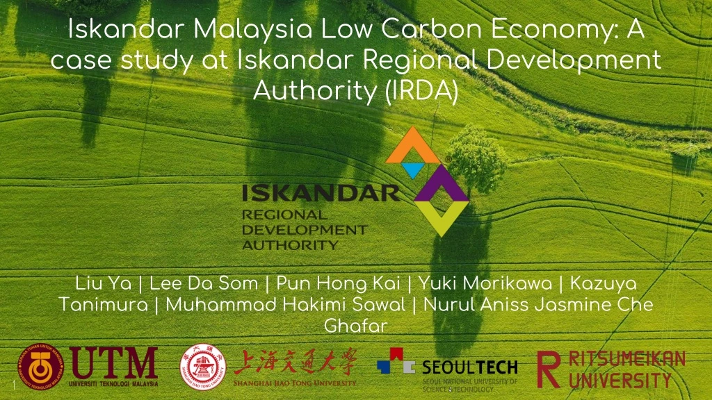 iskandar malaysia low carbon economy a case study at iskandar regional development authority irda