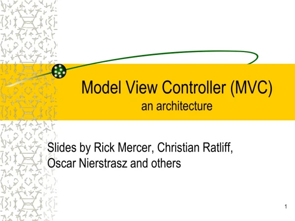 Model View Controller (MVC) an architecture