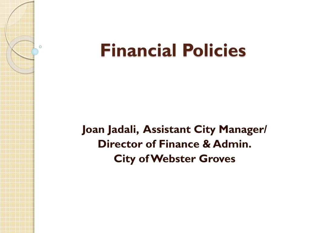 financial policies