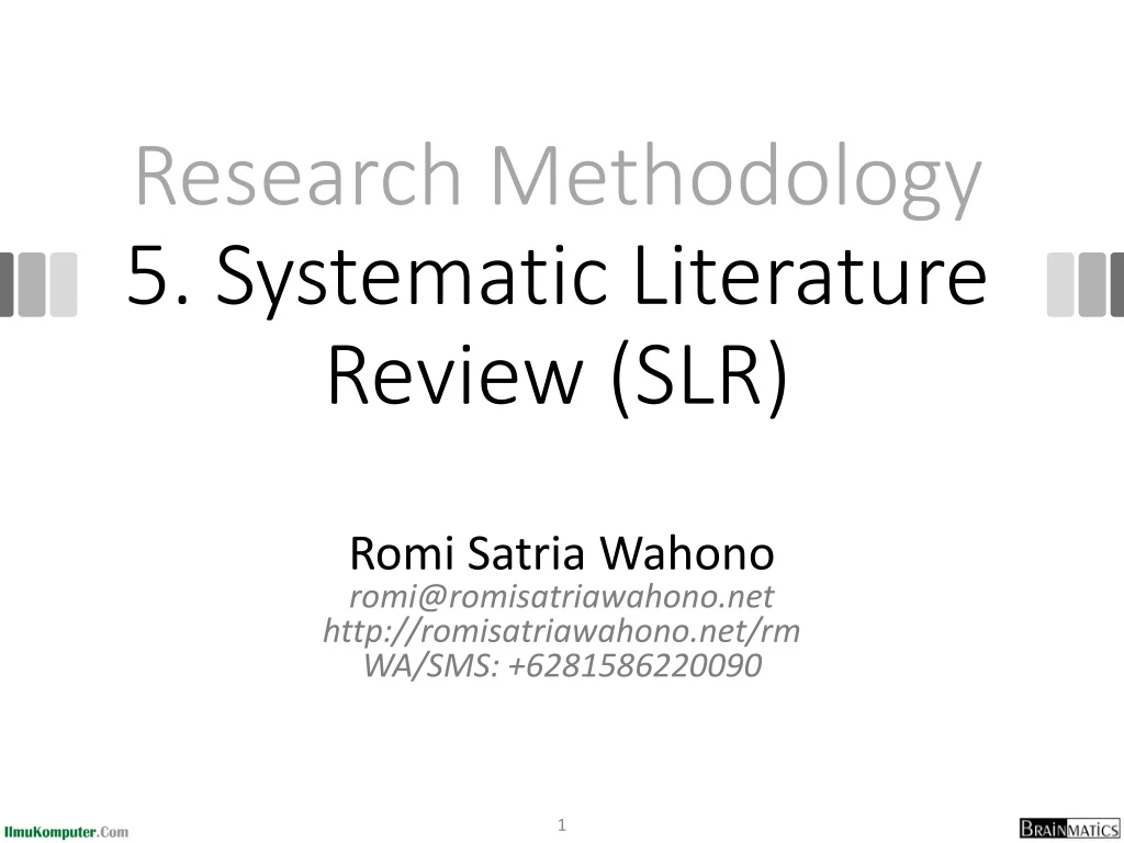 research methodology 5 systematic literature review slr