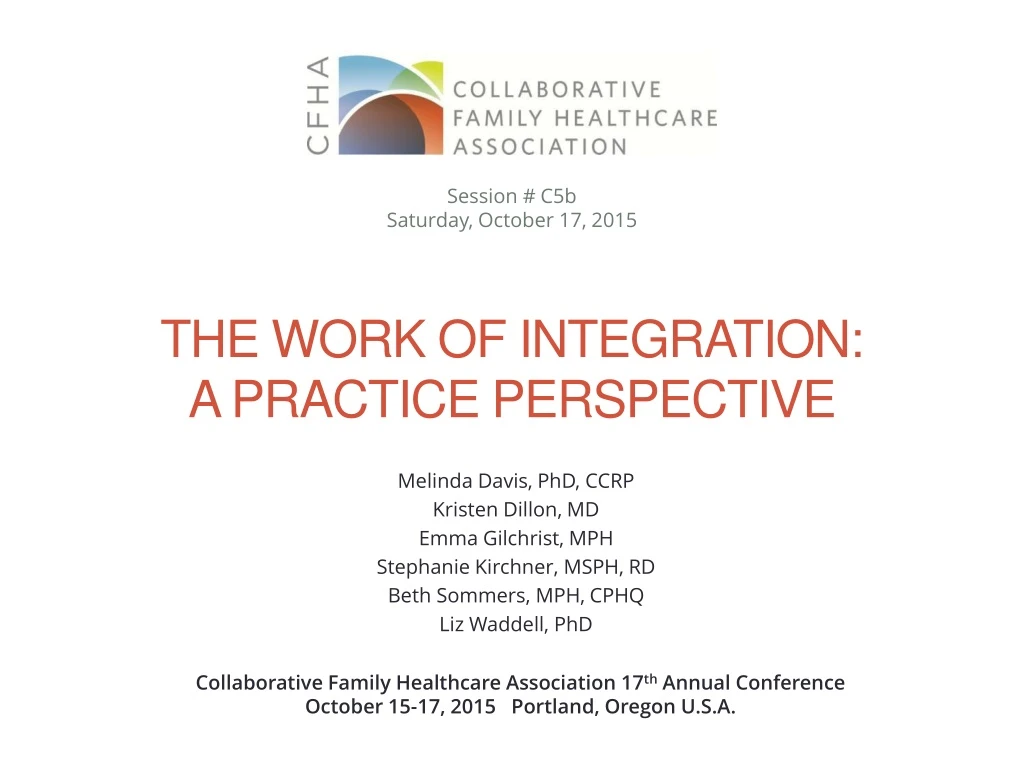 the work of integration a practice perspective