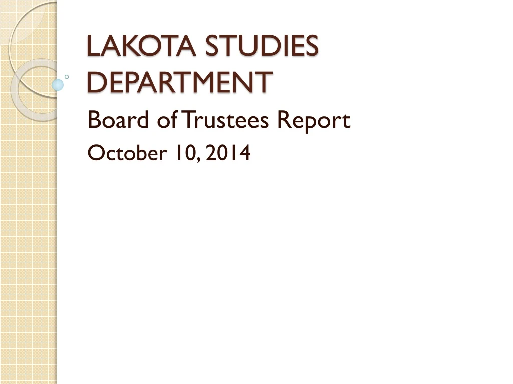 lakota studies department