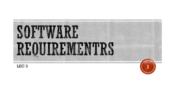 SOFTWARE REQUIREMENTRS
