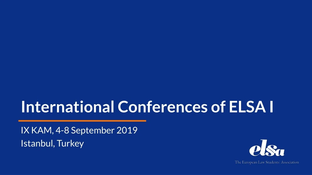 international conferences of elsa i