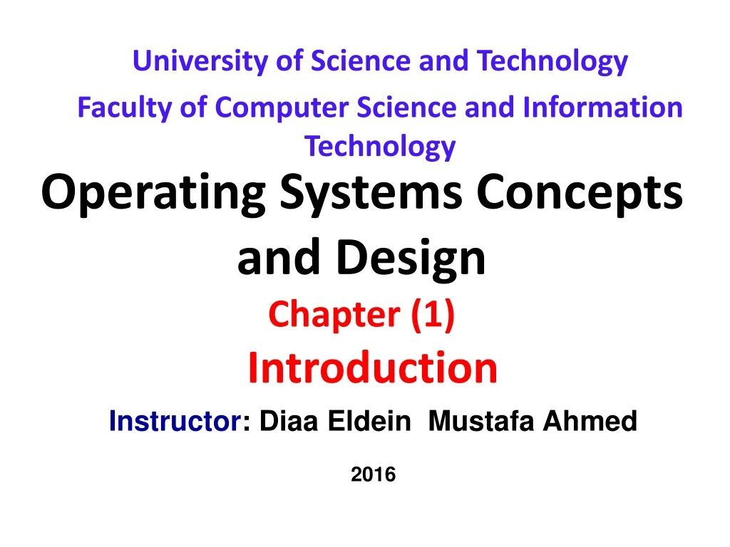 operating systems concepts and design chapter 1 introduction