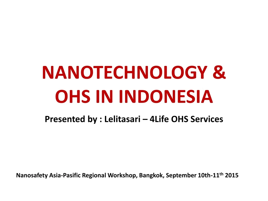 nanotechnology ohs in indonesia